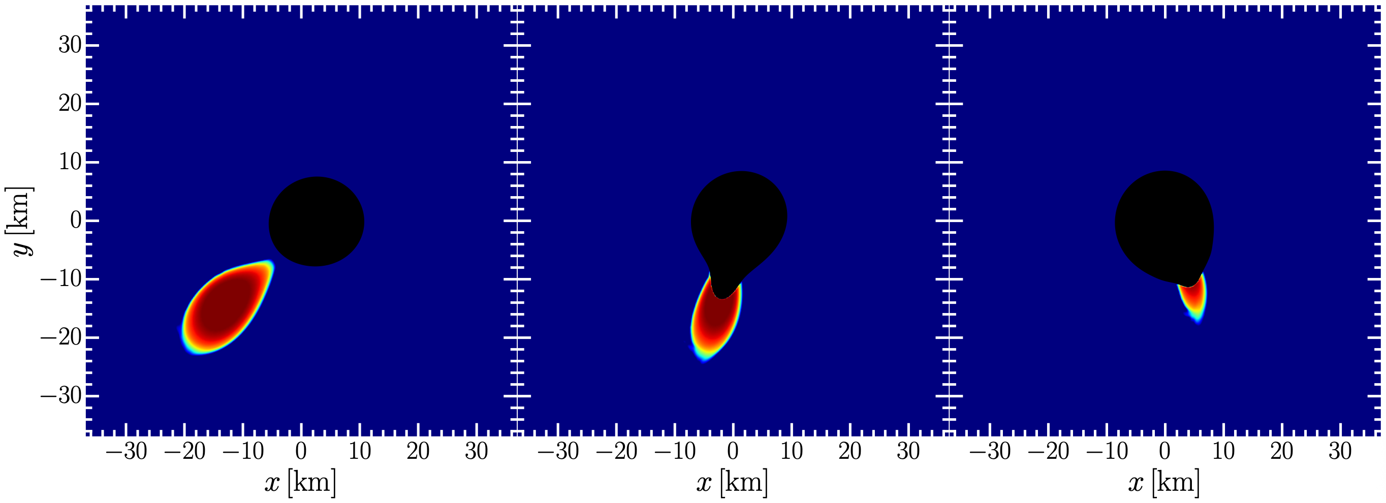 Merging black hole--neutron star binary (Fig. 1 of the paper).